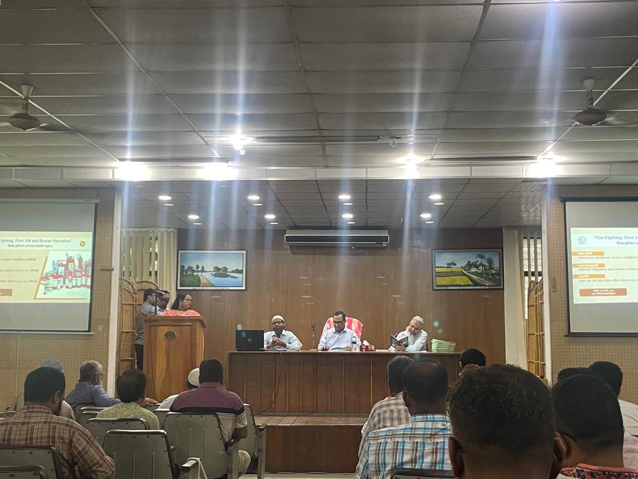 Engr. Shahjahan Alam teaching a fire-safety session at Bangladesh Petroleum Institute